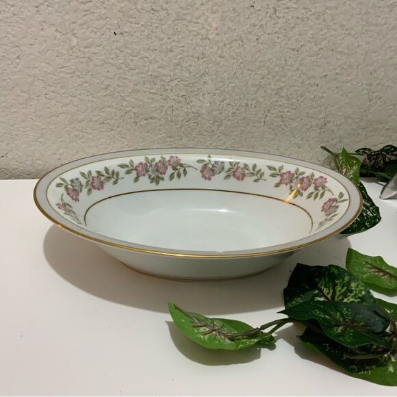 Noritake 5433 Floral Pattern Gold Trim Dish Oval Serving Bowl 10.5" x 7.5" G5 - Picture 2 of 12